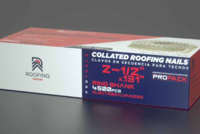 2-12” Electrogalvanized Ring Shank Coil Nails roofing nation